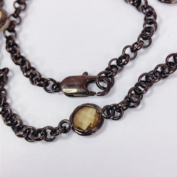 Real Collectibles by Adrienne Glass Rhinestone Cross Pendant Necklace Purple 26" - Picture 8 of 12